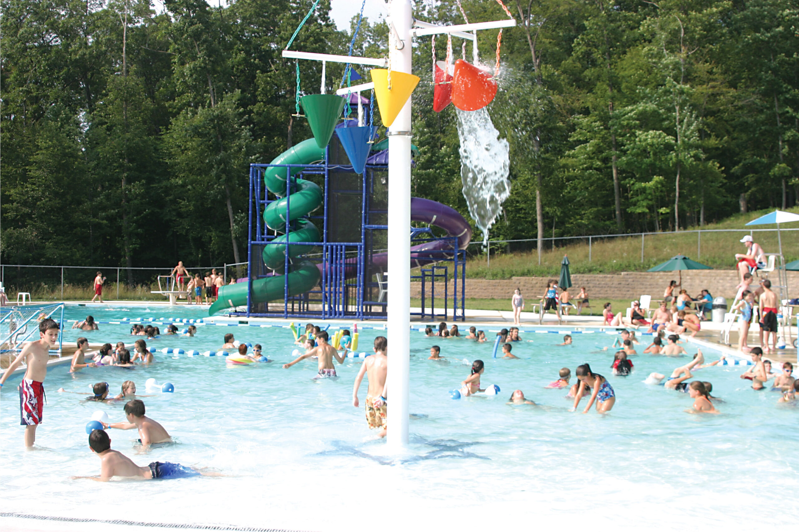 People in pool area